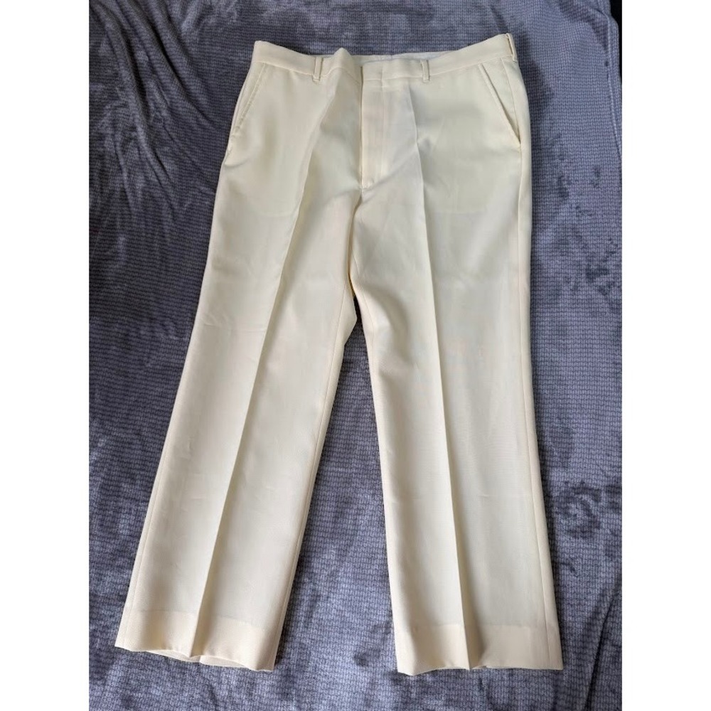 Vintage JB Blair Mens Yellow Permanent Press Golf Dress Pants USA Made 37x28 70s
